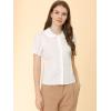 imageAllegra K Womens Vintage Peter Pan Collar Tie Neck Casual Cute Cotton ButtonUp ShirtWhite