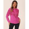 imageAllegra K Womens Western Fringe Blouse Long Sleeve Button Down Disco Cowgirl ShirtsHot Pink