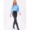 imageAllegra K Womens Western Fringe Blouse Long Sleeve Button Down Disco Cowgirl ShirtsSky Blue