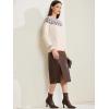 imageAllegra K Womens Winter Fall Sweater Long Sleeve Crew Neck Vintage Pullover Sweater TopsWhite