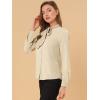 imageAllegra K Womens Work Blouse Tie Neck Long Sleeve Shirts Button Down Elegant Office Business Top 2025Apricot
