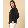imageAllegra K Womens Work Blouse Tie Neck Long Sleeve Shirts Button Down Elegant Office Business Top 2025Black