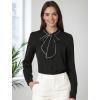 imageAllegra K Womens Work Blouse Tie Neck Long Sleeve Shirts Button Down Elegant Office Business Top 2025Black