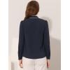 imageAllegra K Womens Work Blouse Tie Neck Long Sleeve Shirts Button Down Elegant Office Business Top 2025Dark Blue