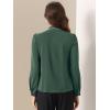 imageAllegra K Womens Work Blouse Tie Neck Long Sleeve Shirts Button Down Elegant Office Business Top 2025Dark Green