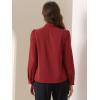 imageAllegra K Womens Work Blouse Tie Neck Long Sleeve Shirts Button Down Elegant Office Business Top 2025Dark Red