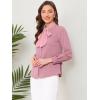 imageAllegra K Womens Work Blouse Tie Neck Long Sleeve Shirts Button Down Elegant Office Business Top 2025Dusty Pink