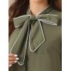 imageAllegra K Womens Work Blouse Tie Neck Long Sleeve Shirts Button Down Elegant Office Business Top 2025Navy Green