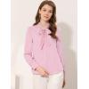 imageAllegra K Womens Work Blouse Tie Neck Long Sleeve Shirts Button Down Elegant Office Business Top 2025Pink