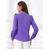 imageAllegra K Womens Work Blouse Tie Neck Long Sleeve Shirts Button Down Elegant Office Business Top 2025Purple