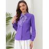 imageAllegra K Womens Work Blouse Tie Neck Long Sleeve Shirts Button Down Elegant Office Business Top 2025Purple