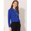 imageAllegra K Womens Work Blouse Tie Neck Long Sleeve Shirts Button Down Elegant Office Business Top 2025Royal Blue