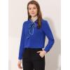 imageAllegra K Womens Work Blouse Tie Neck Long Sleeve Shirts Button Down Elegant Office Business Top 2025Royal Blue