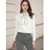 imageAllegra K Womens Work Blouse Tie Neck Long Sleeve Shirts Button Down Elegant Office Business Top 2025White