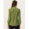 imageAllegra K Womens Work Tops Dressy Casual Shirts Mock Neck Keyhole Business Casual Long Sleeve BlouseAvocado Green