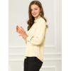 imageAllegra K Womens Work Tops Dressy Casual Shirts Mock Neck Keyhole Business Casual Long Sleeve BlouseBeige
