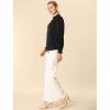 imageAllegra K Womens Work Tops Dressy Casual Shirts Mock Neck Keyhole Business Casual Long Sleeve BlouseBlack