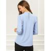 imageAllegra K Womens Work Tops Dressy Casual Shirts Mock Neck Keyhole Business Casual Long Sleeve BlouseBlue