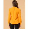 imageAllegra K Womens Work Tops Dressy Casual Shirts Mock Neck Keyhole Business Casual Long Sleeve BlouseBright Yellow