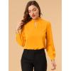 imageAllegra K Womens Work Tops Dressy Casual Shirts Mock Neck Keyhole Business Casual Long Sleeve BlouseBright Yellow