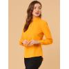 imageAllegra K Womens Work Tops Dressy Casual Shirts Mock Neck Keyhole Business Casual Long Sleeve BlouseBright Yellow