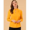 imageAllegra K Womens Work Tops Dressy Casual Shirts Mock Neck Keyhole Business Casual Long Sleeve BlouseBright Yellow