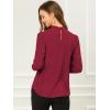 imageAllegra K Womens Work Tops Dressy Casual Shirts Mock Neck Keyhole Business Casual Long Sleeve BlouseBurgundy