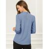 imageAllegra K Womens Work Tops Dressy Casual Shirts Mock Neck Keyhole Business Casual Long Sleeve BlouseDark Blue