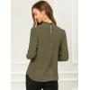 imageAllegra K Womens Work Tops Dressy Casual Shirts Mock Neck Keyhole Business Casual Long Sleeve BlouseDark Green