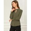 imageAllegra K Womens Work Tops Dressy Casual Shirts Mock Neck Keyhole Business Casual Long Sleeve BlouseDark Green