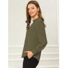 imageAllegra K Womens Work Tops Dressy Casual Shirts Mock Neck Keyhole Business Casual Long Sleeve BlouseDark Green