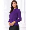 imageAllegra K Womens Work Tops Dressy Casual Shirts Mock Neck Keyhole Business Casual Long Sleeve BlouseDark Purple