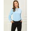 imageAllegra K Womens Work Tops Dressy Casual Shirts Mock Neck Keyhole Business Casual Long Sleeve BlouseLight Blue