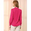 imageAllegra K Womens Work Tops Dressy Casual Shirts Mock Neck Keyhole Business Casual Long Sleeve BlouseRose Red
