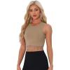 imageAllegra K Fringe Tops for Womens Y2K Raceback Top Sleeveless Sparkly Glitter Tassel Tank Crop Rhinestone TopsDark Brown