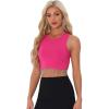 imageAllegra K Fringe Tops for Womens Y2K Raceback Top Sleeveless Sparkly Glitter Tassel Tank Crop Rhinestone TopsHot Pink