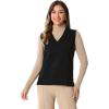 imageAllegra K Knit Sweater Vest for Womens Sleeveless Ribbed V Neck Pullover VestBlack
