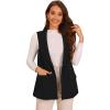 imageAllegra K Womens Sleeveless Blazer Shawl Collar Open Front Work Office Suit Vest JacketBlack
