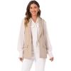 imageAllegra K Womens Sleeveless Blazer Shawl Collar Open Front Work Office Suit Vest JacketKhaki