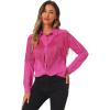 imageAllegra K Womens Western Fringe Blouse Long Sleeve Button Down Disco Cowgirl ShirtsHot Pink