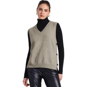 imageAllegra K Knit Sweater Vest for Womens Sleeveless Ribbed V Neck Pullover VestKhaki
