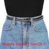 imageAllegra K Grommet Belt Leather Skinny Thin Waist Belts for Women Punk Rock StyleBlack