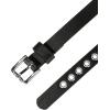 imageAllegra K Grommet Belt Leather Skinny Thin Waist Belts for Women Punk Rock StyleBlack