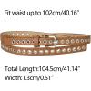 imageAllegra K Grommet Belt Leather Skinny Thin Waist Belts for Women Punk Rock StyleCamel