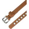 imageAllegra K Grommet Belt Leather Skinny Thin Waist Belts for Women Punk Rock StyleCamel