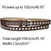 imageAllegra K Grommet Belt Leather Skinny Thin Waist Belts for Women Punk Rock StyleCoffee