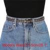 imageAllegra K Grommet Belt Leather Skinny Thin Waist Belts for Women Punk Rock StyleCoffee