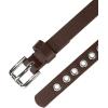 imageAllegra K Grommet Belt Leather Skinny Thin Waist Belts for Women Punk Rock StyleCoffee