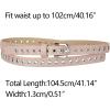 imageAllegra K Grommet Belt Leather Skinny Thin Waist Belts for Women Punk Rock StylePink