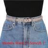 imageAllegra K Grommet Belt Leather Skinny Thin Waist Belts for Women Punk Rock StylePink